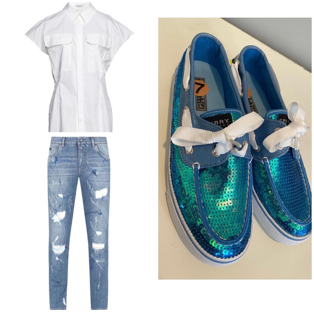 SPERRY BLUE SEQUIN SHOES